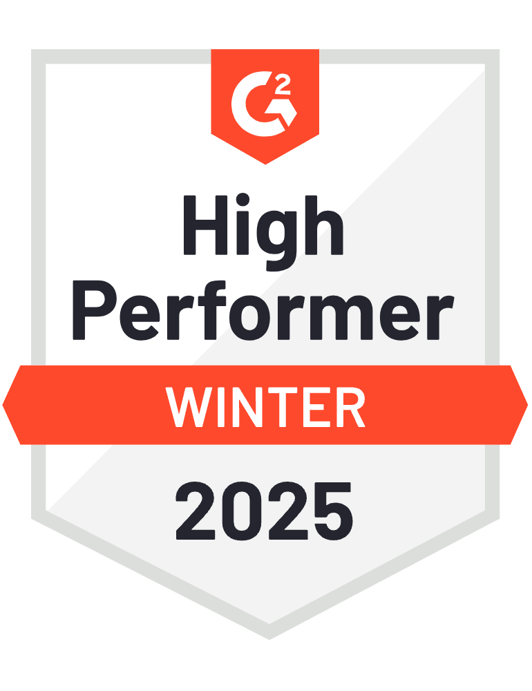 High performer g2 2025 badge